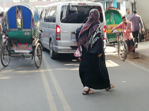 写真-1:割り込みや横断歩道を渡らず横断する様子